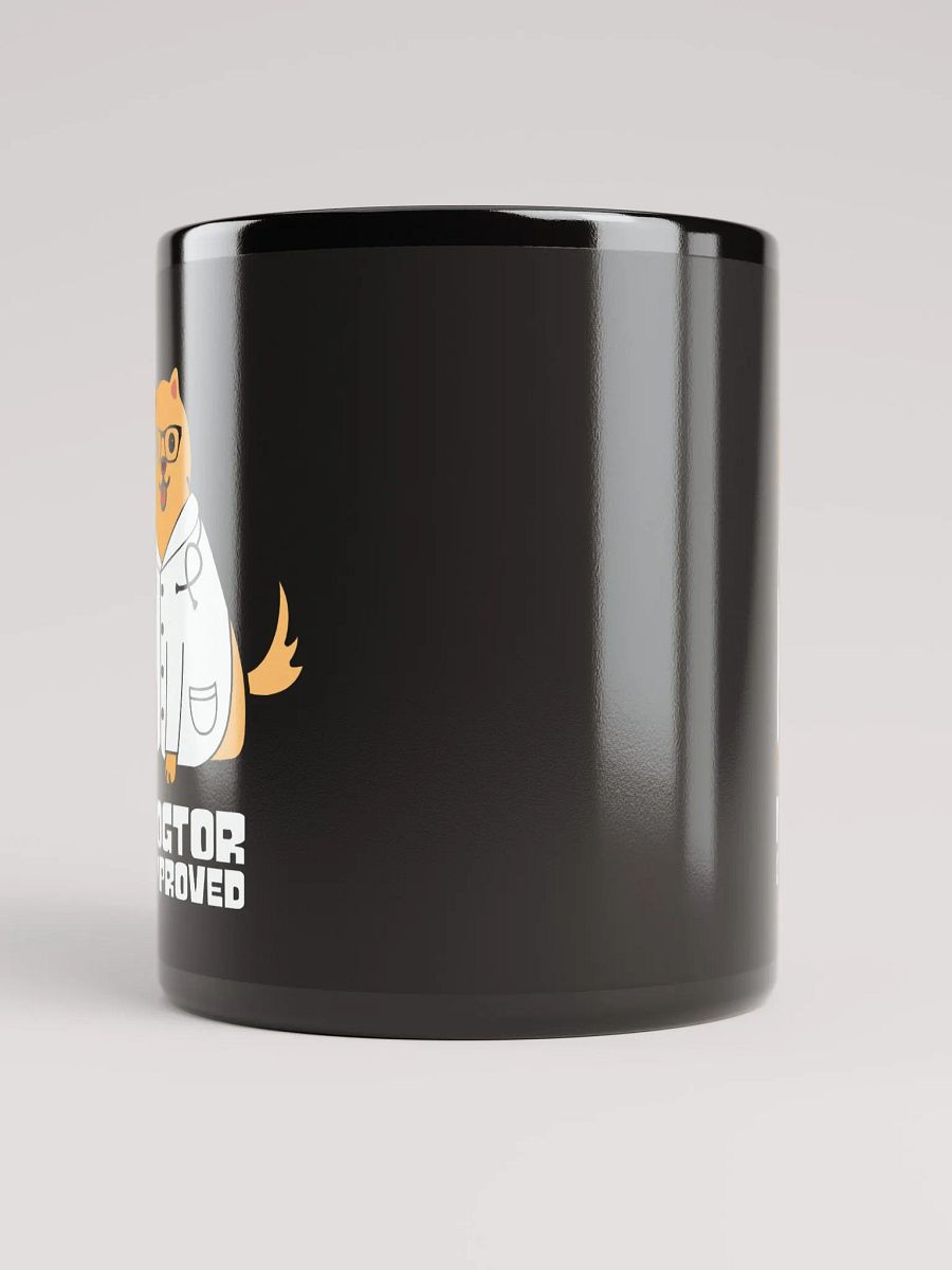 "Dogtor approved" black glossy mug product image (5)