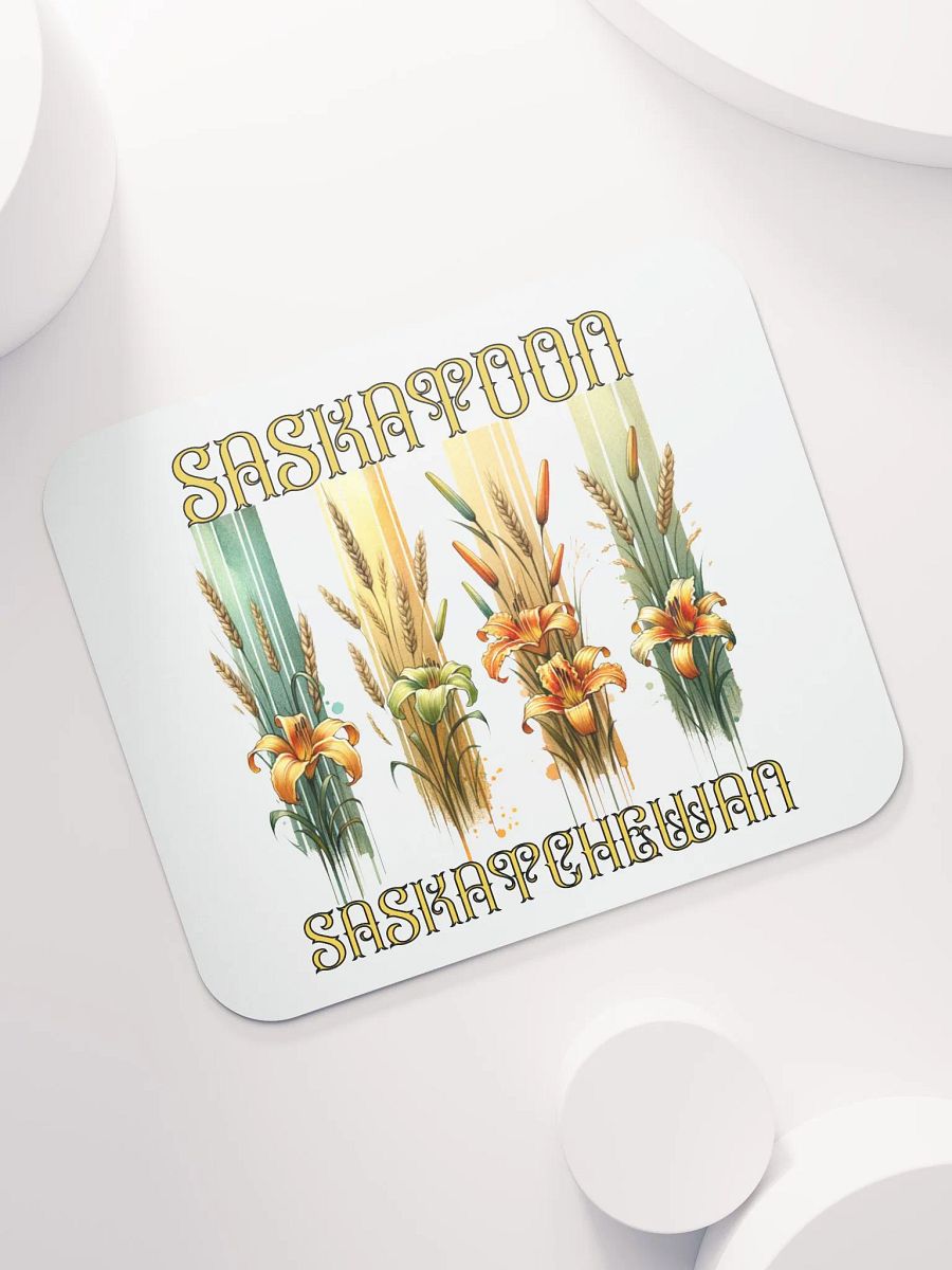 Saskatoon Saskatchewan 4 Vertical Tiger Lily Wheat Art Deco Floral Mouse Pad product image (5)