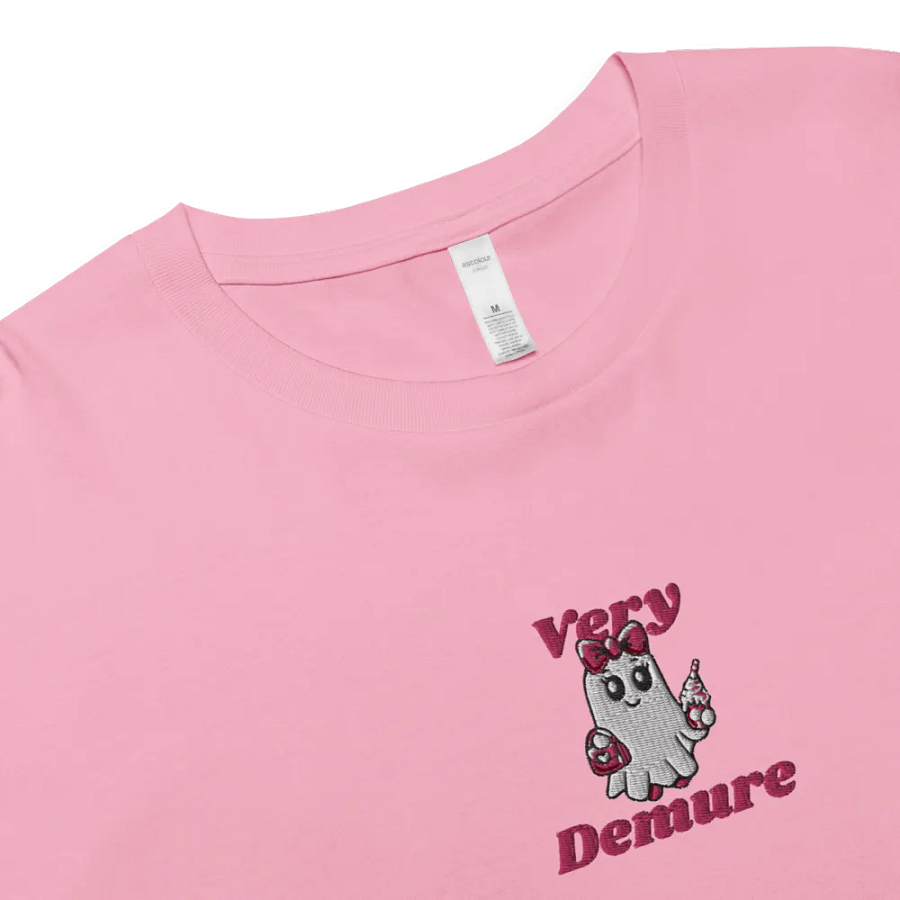 Very Demure Cute Ghost Embroidered Crop Top product image (3)