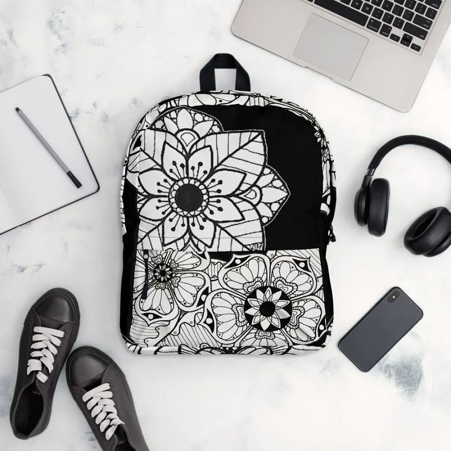 Mandalas and Flowers All-Over Backpack product image (12)