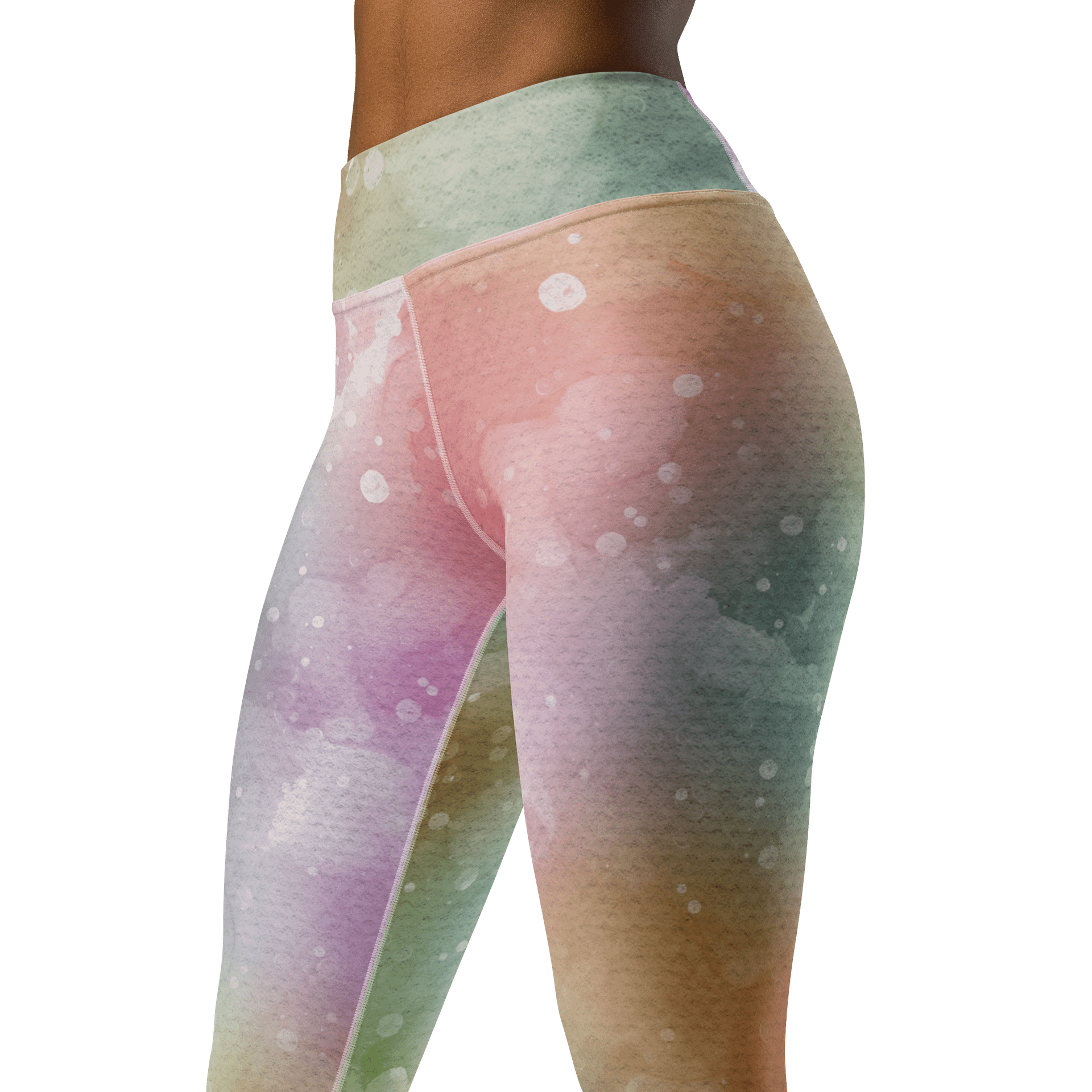 Galactic Glow High-Waist Leggings - Rainbow Nebula product image (4)