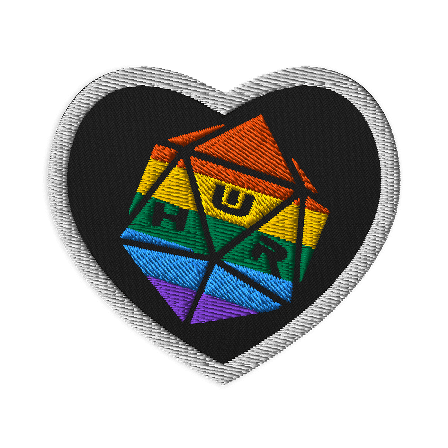 How We Roll d20 Pride Heart Patch product image (1)