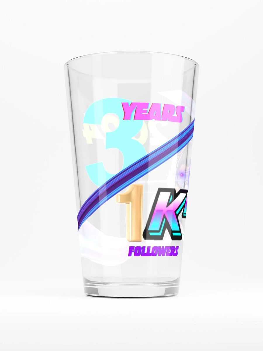 3 Years/1K Follower Commemorative Pint Glass product image (2)
