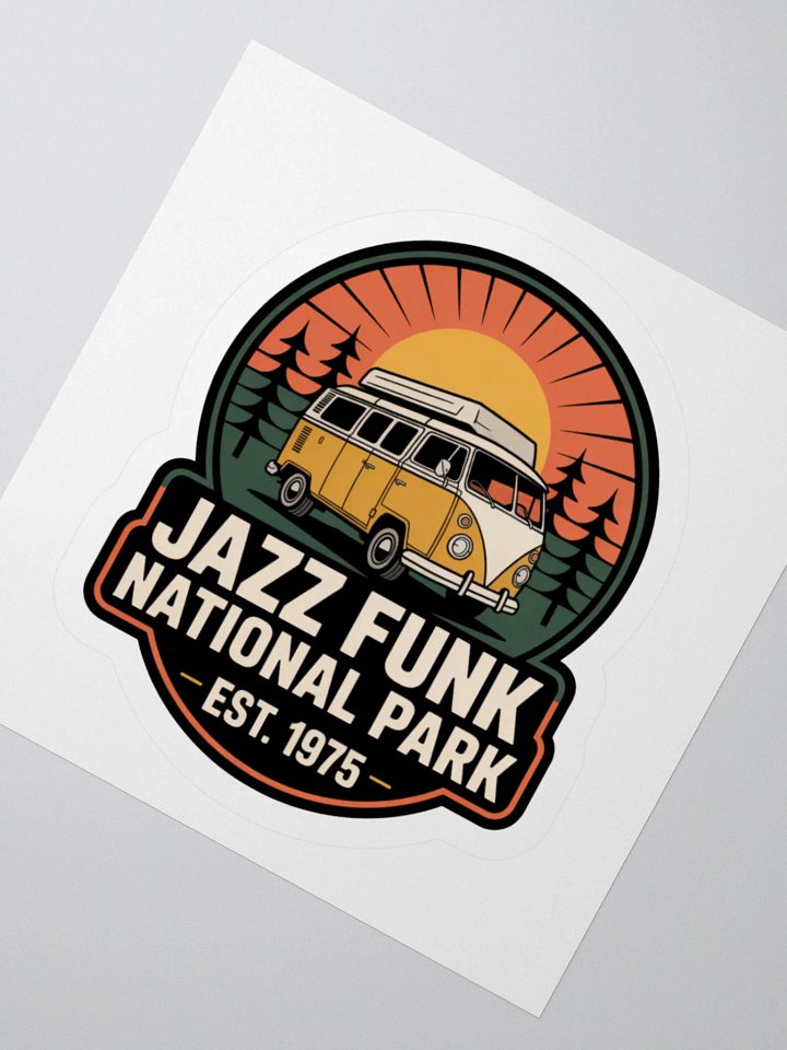 Jazz Funk National Park Sticker - Retro 70s Camping & Music Van Decal product image (3)