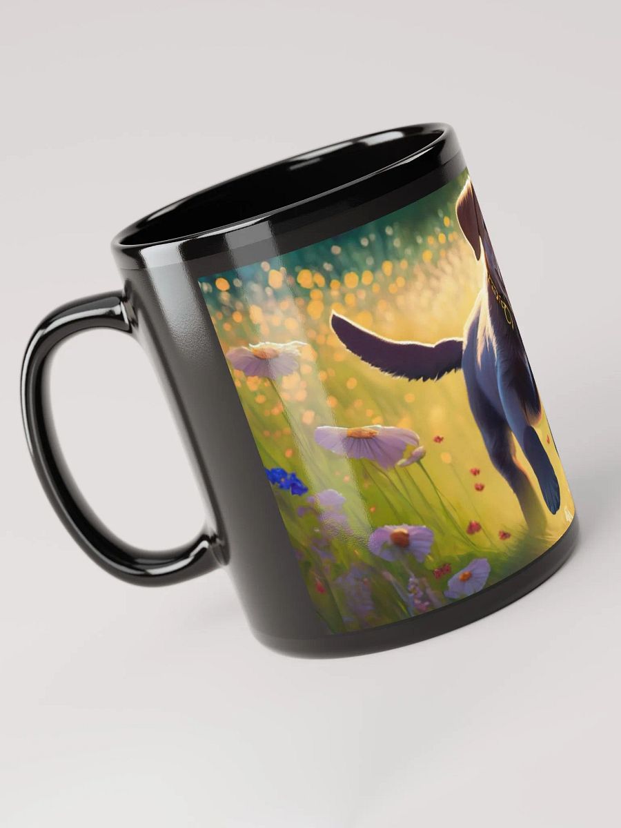 Floral Fetch: Black Glossy Mug for Dog Lovers product image (5)