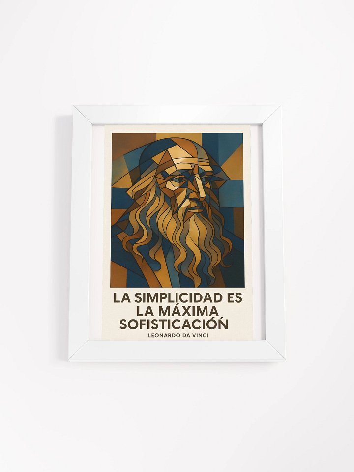 Póster ultra-premium Leonardo da Vinci cubista corregido con cita española auténtica product image (1)