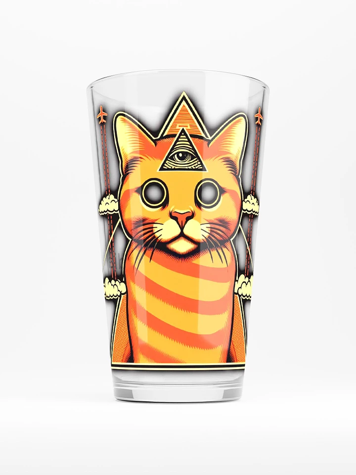 Illuminati Chemtrails Cat Pint Glass product image (1)