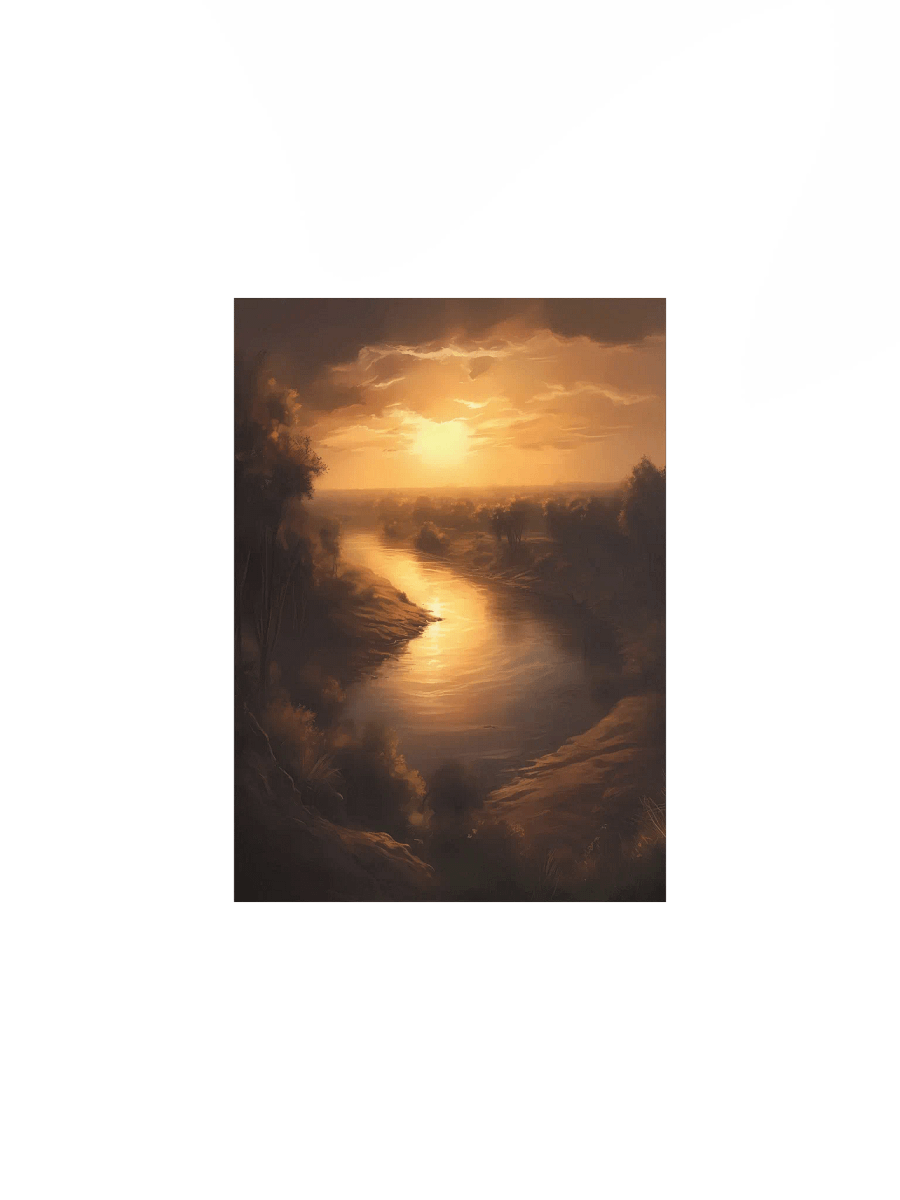 Mystic Nile Glow – Artistic Egyptian River Landscape Wall Art product image (1)