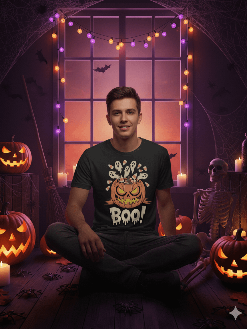Sinister Exploding Pumpkin Halloween T-Shirt product image (1)
