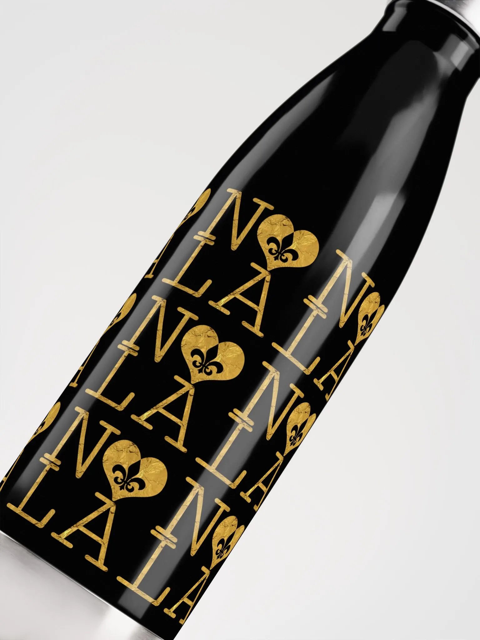 I LOVE NOLA **BIGSHOT BOTTLE LEGACY PRINT** (BLACK & GOLD EDITION STAINLESS STEEL) product image (5)