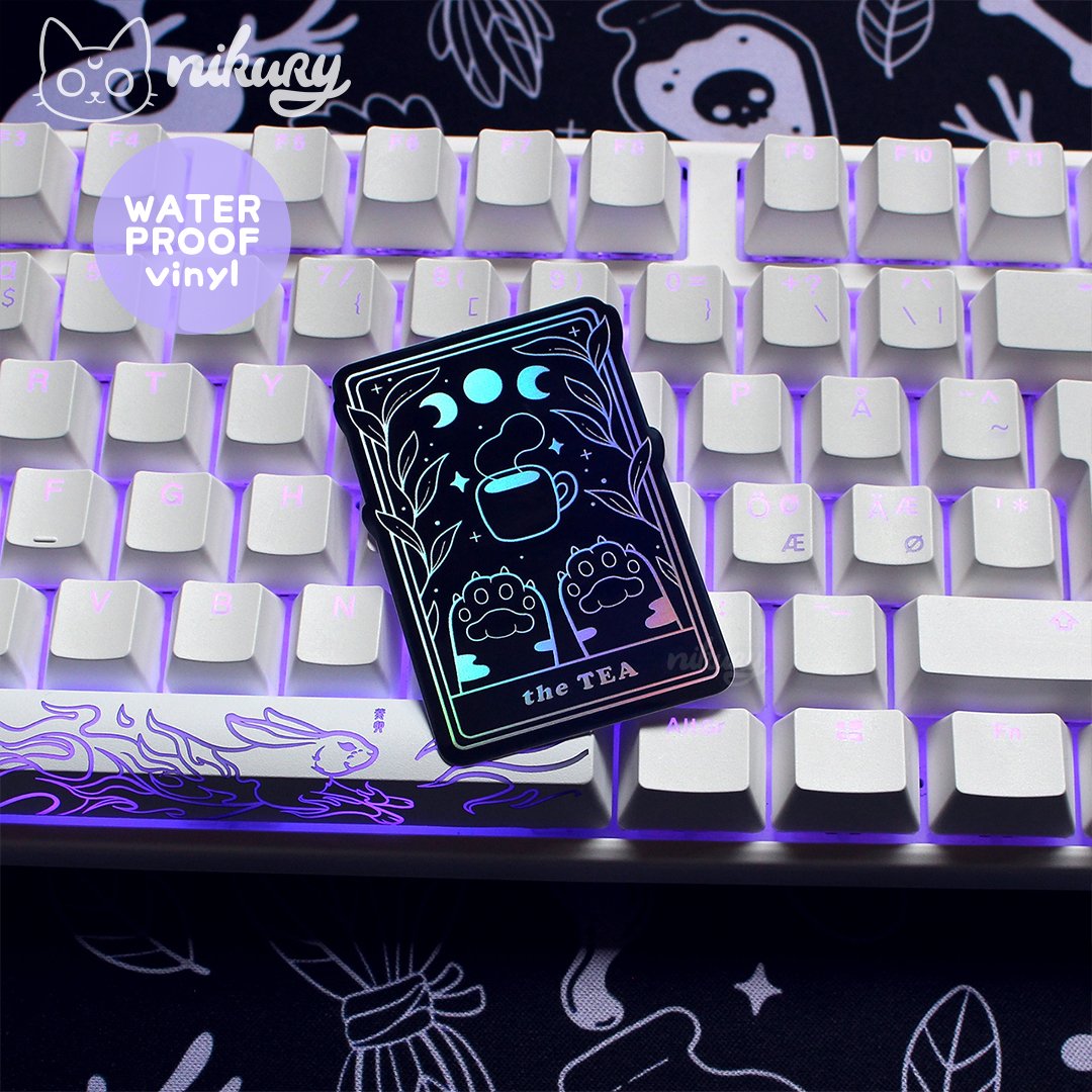 Holographic The Tea Cat Tarot Sticker product image (4)