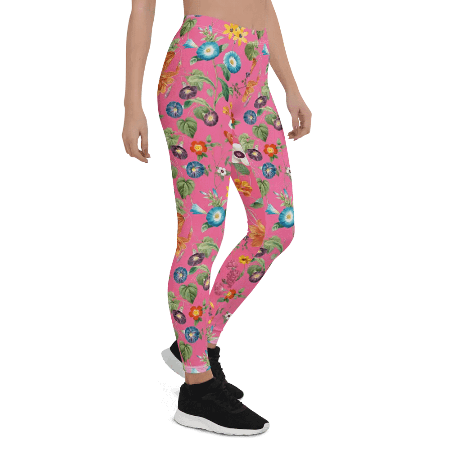 All-Over Pink Floral Printed Leggings product image (6)