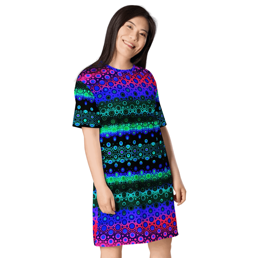 Abstract Multicoloured Pattern T Shirt Dress product image (8)