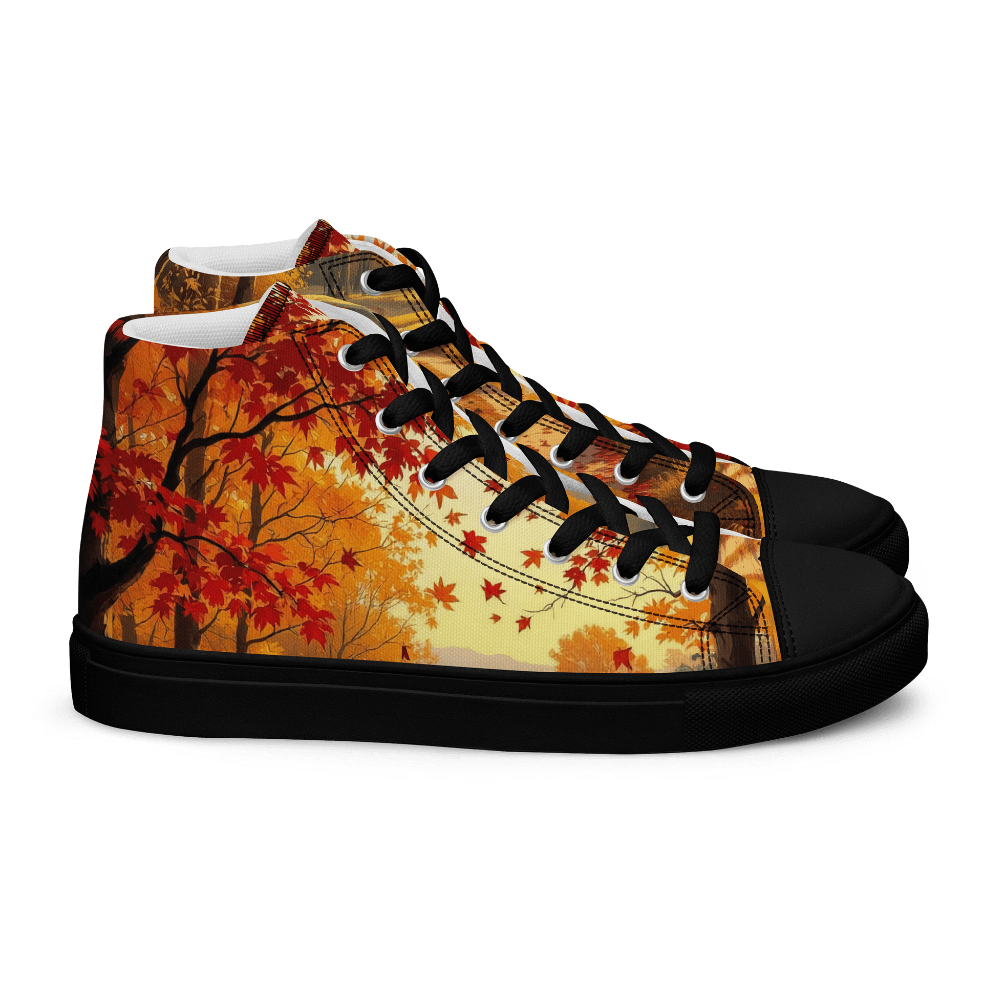 Autumnal Serenity Men's High Top Canvas Shoes product image (2)