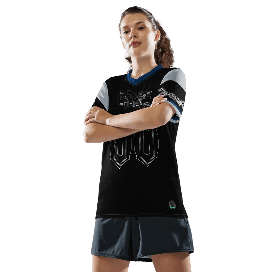 Rover's Morning Glory - Black - Recycled Unisex Sports Jersey - Black HApex Gear Black Logo product image (10)