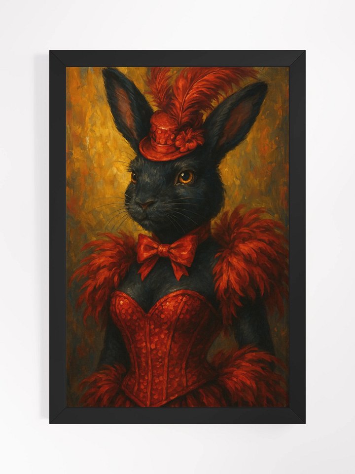 Scarlet Cottontail Poster in Ayous Wood Frame product image (1)