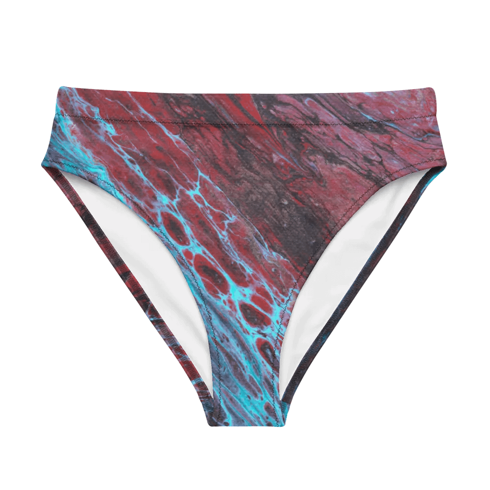 Crimson Tides - All-Over Print Recycled High Waisted Bikini Bottom product image (5)