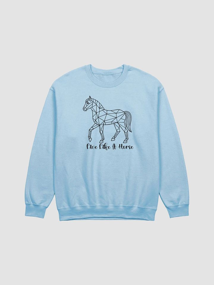 Horse Lover Sweatshirt, Equestrian Gift, Live Like A Horse Quote, Gen Z Fashion Sweatshirt, Crewneck Jumper, Horse Theme Clothing product image (2)