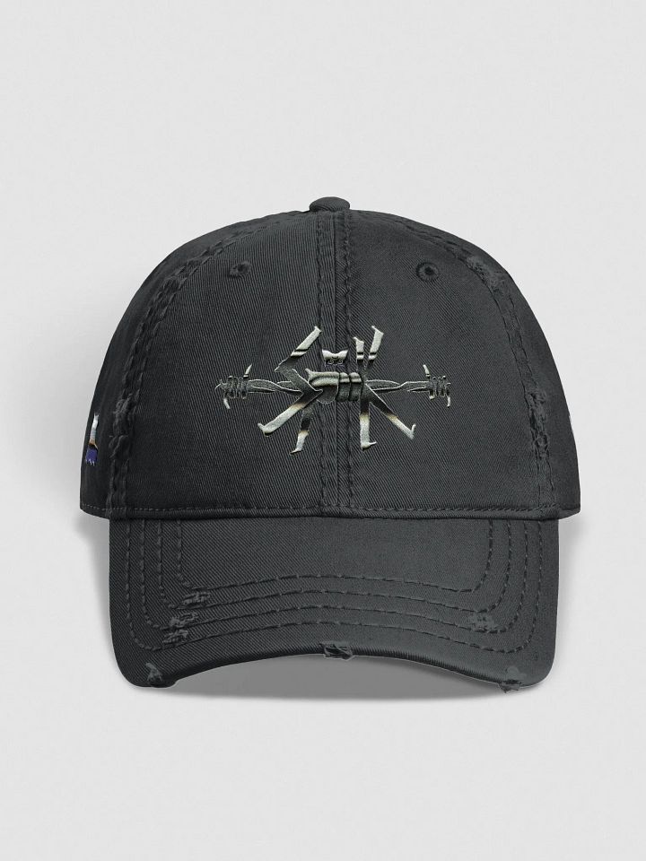 HARD&CORE Spook Barbed Wire Emroidered Distressed Dad Hat product image (1)