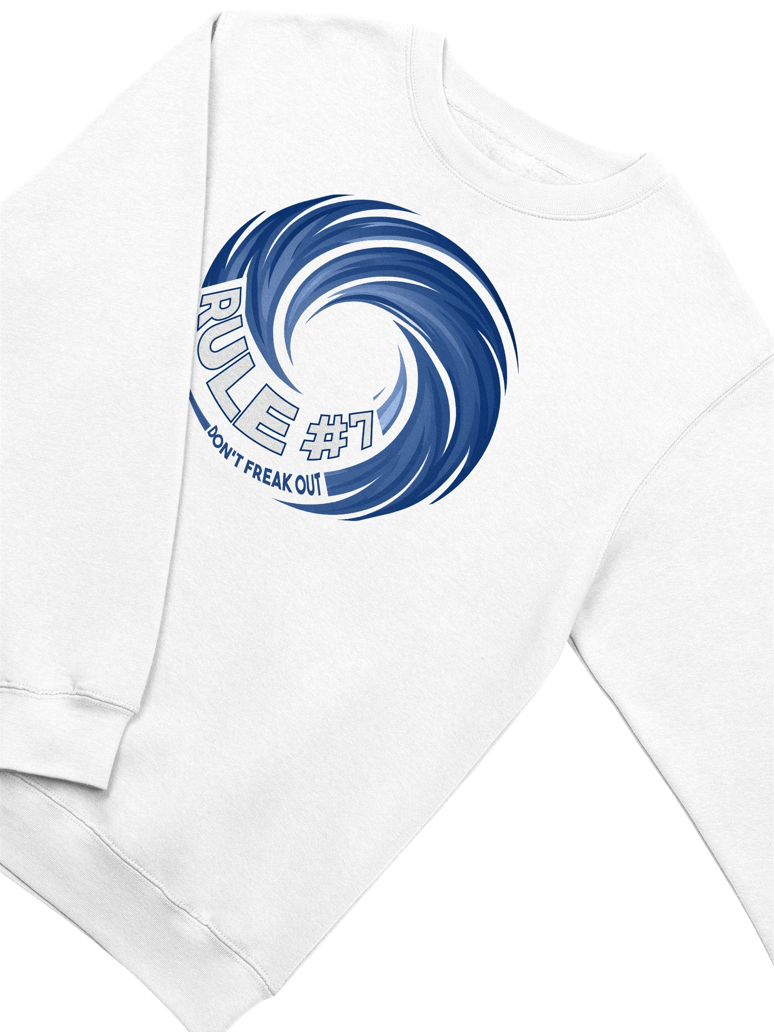 Rule #7 Crew Sweatshirt Blue and White product image (12)