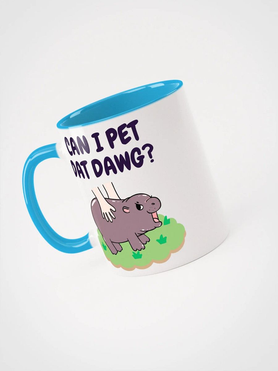 MOODENG'S CAN I PET DAT DAWG? CERAMIC MUG WITH COLOR INSIDE product image (4)