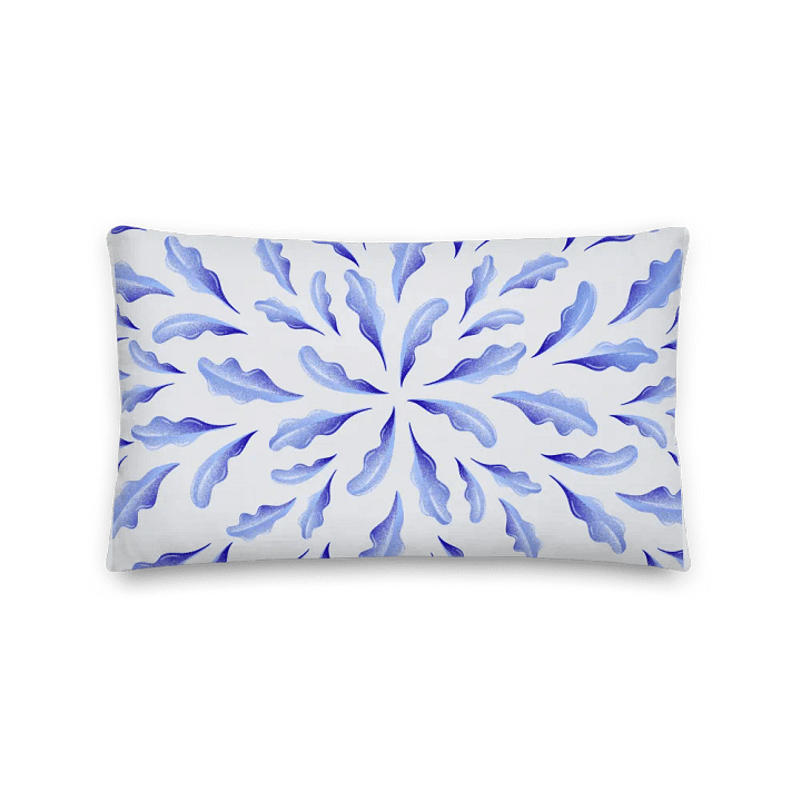 Blue Botanical Leaves Premium Pillow product image (1)