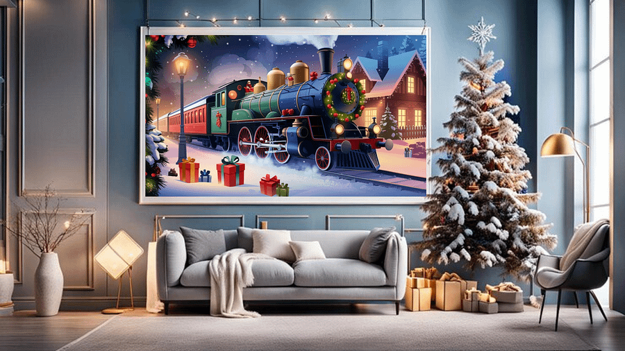 Mesmerizing Christmas Train A Nostalgic Winter Journey - Frame TV III product image (5)