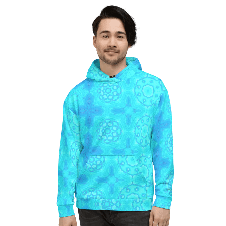 Abstract Turquoise Pattern Unisex Hoodie product image (5)