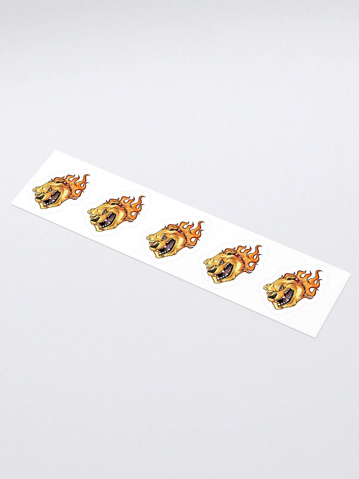 Sticker Strip 15" x 3.75" Angry Flaming Bulldog Stickers product image (1)