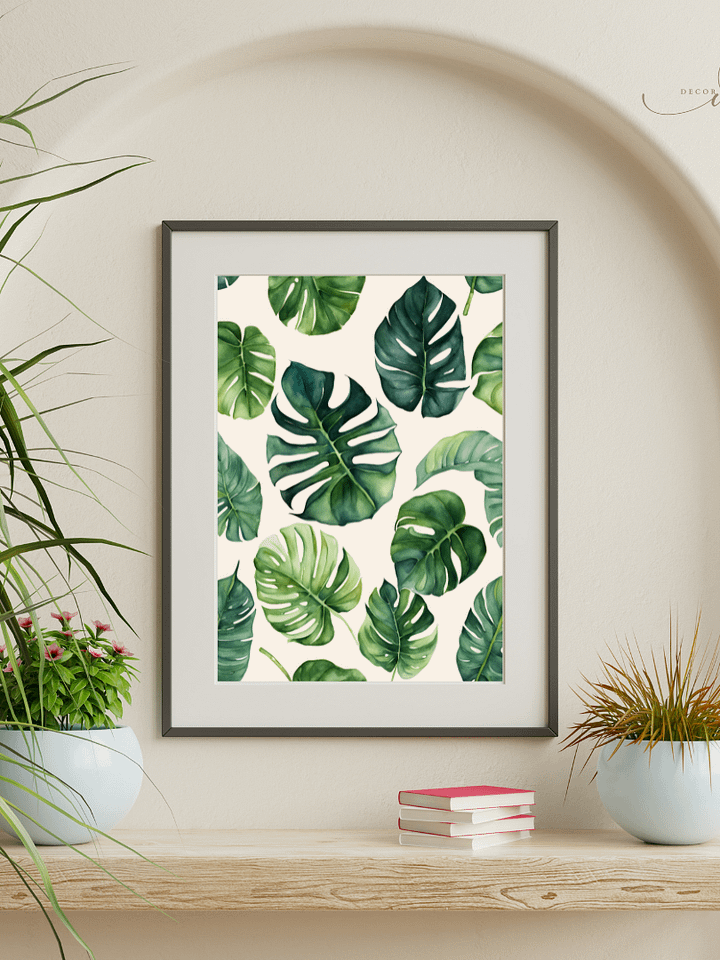 Watercolour Painting Printable Wall Art of MONSTERA product image (1)