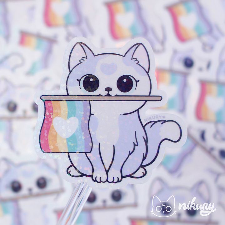 Glitter Purride Cat Sticker product image (1)