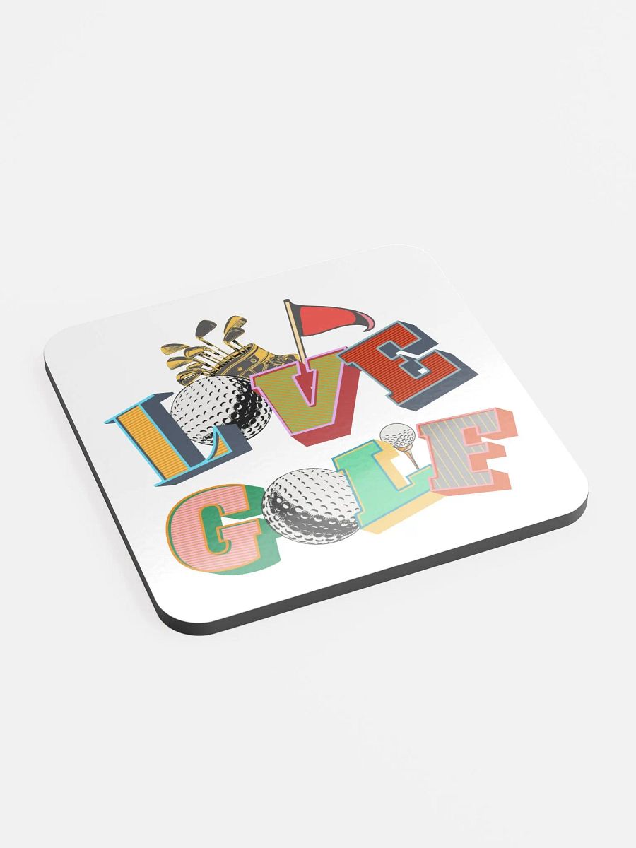 Love Golf Block Letter Colorful Cork Coaster product image (3)