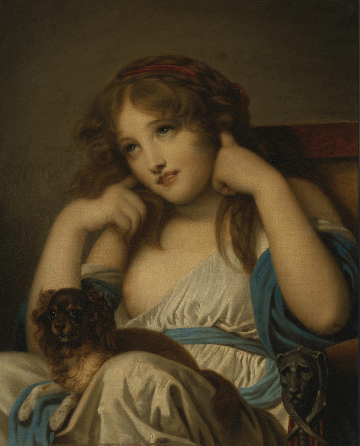 A Young Girl With A Dog On Her Lap product image (1)
