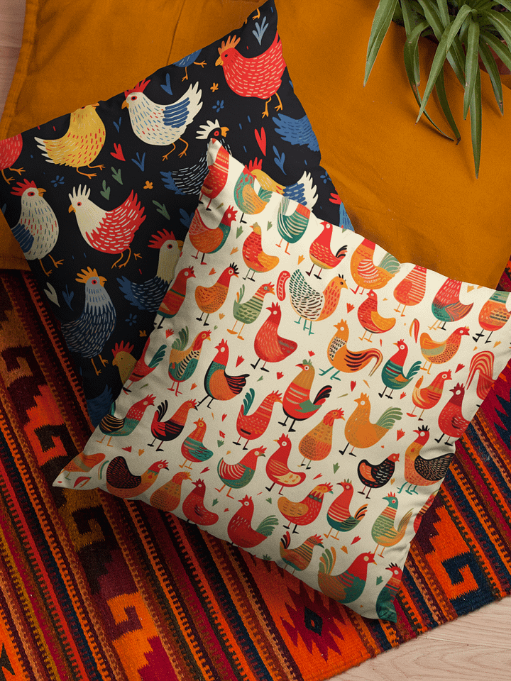 Rustic Chicken Pillow - Duo Design product image (1)
