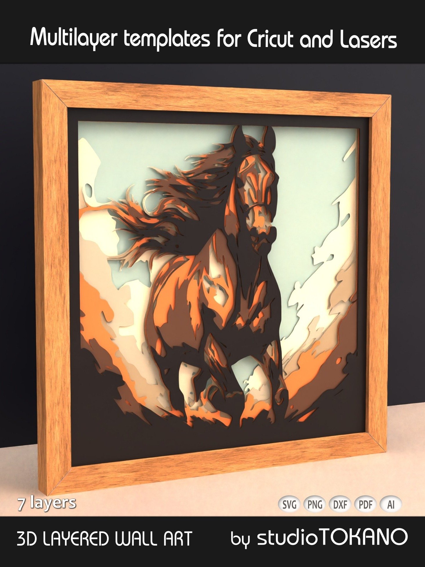 Running Horse 3D Layered SVG product image (2)