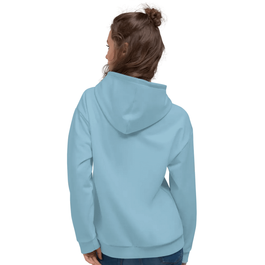 Plain Light Blue Soft Summer Unisex Recycled Polyester Heavyweight Premium Hoodie by Treasure Pie product image (10)