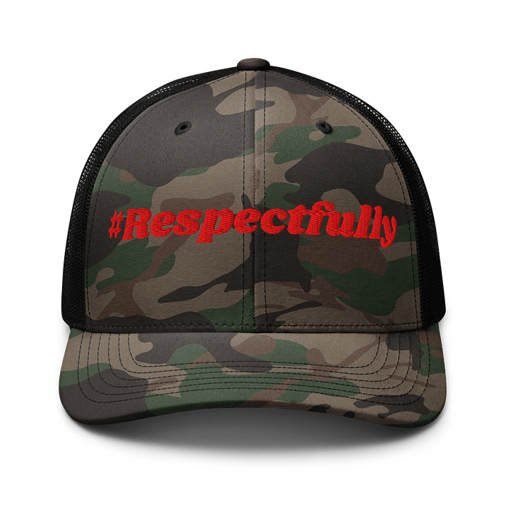 #Respectfully Camo Trucker Hat (Red) product image (1)