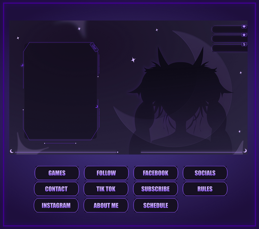 Gothic VTUBER Stream Overlay Animated product image (2)