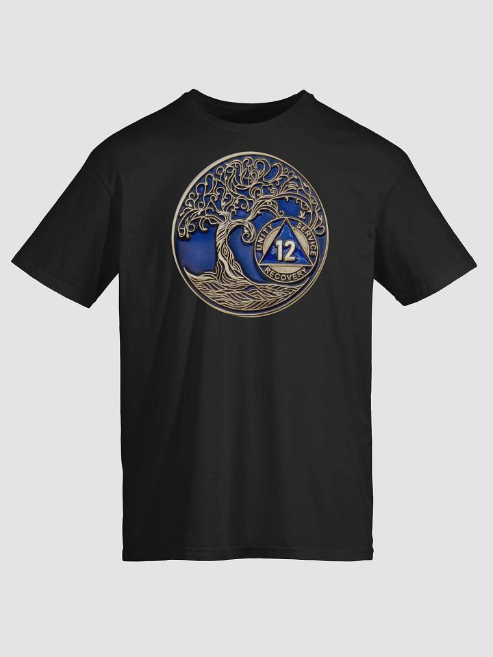 Twisted Tree of Life 12th Year Sobriety Blue Medallion T-Shirt product image (1)