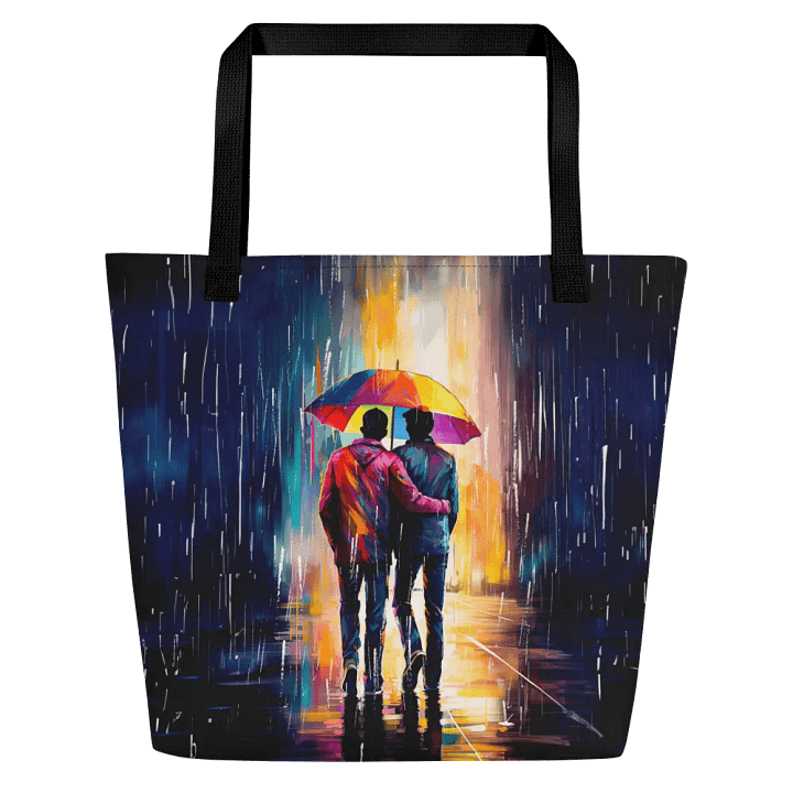 Gay Love In The Rain – Romantic Tote Bag product image (1)