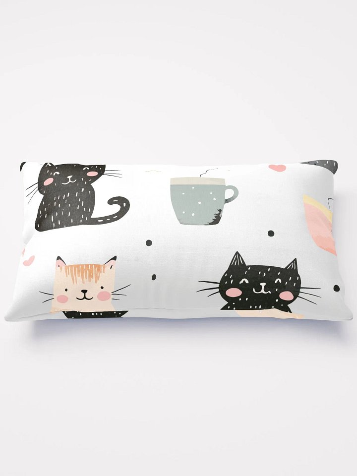 Whimsical Cats and Cups All-Over Pillow product image (4)