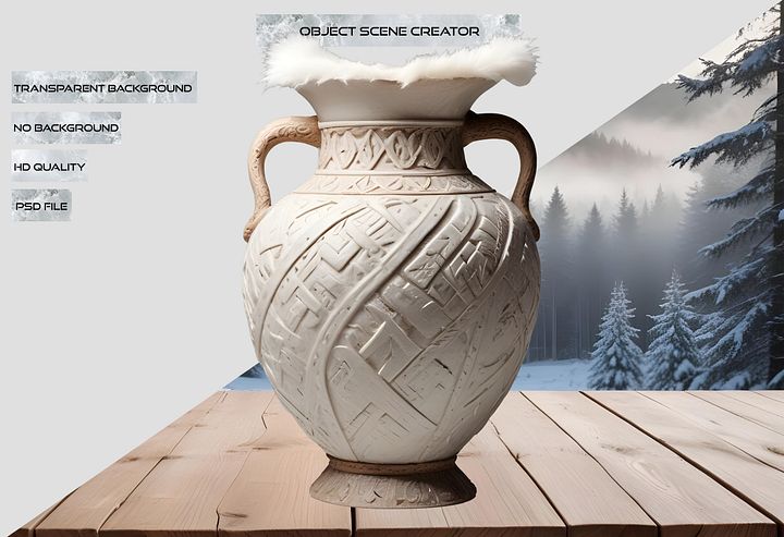Scandinavian Nest – Nordic Cozy Ceramic Vase PNG product image (2)