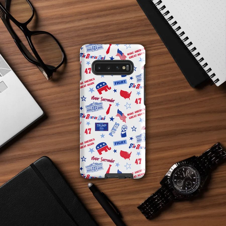 Trump 2024 Republican Patriot Make America Great Again White Pattern Phone Case for Samsung product image (12)