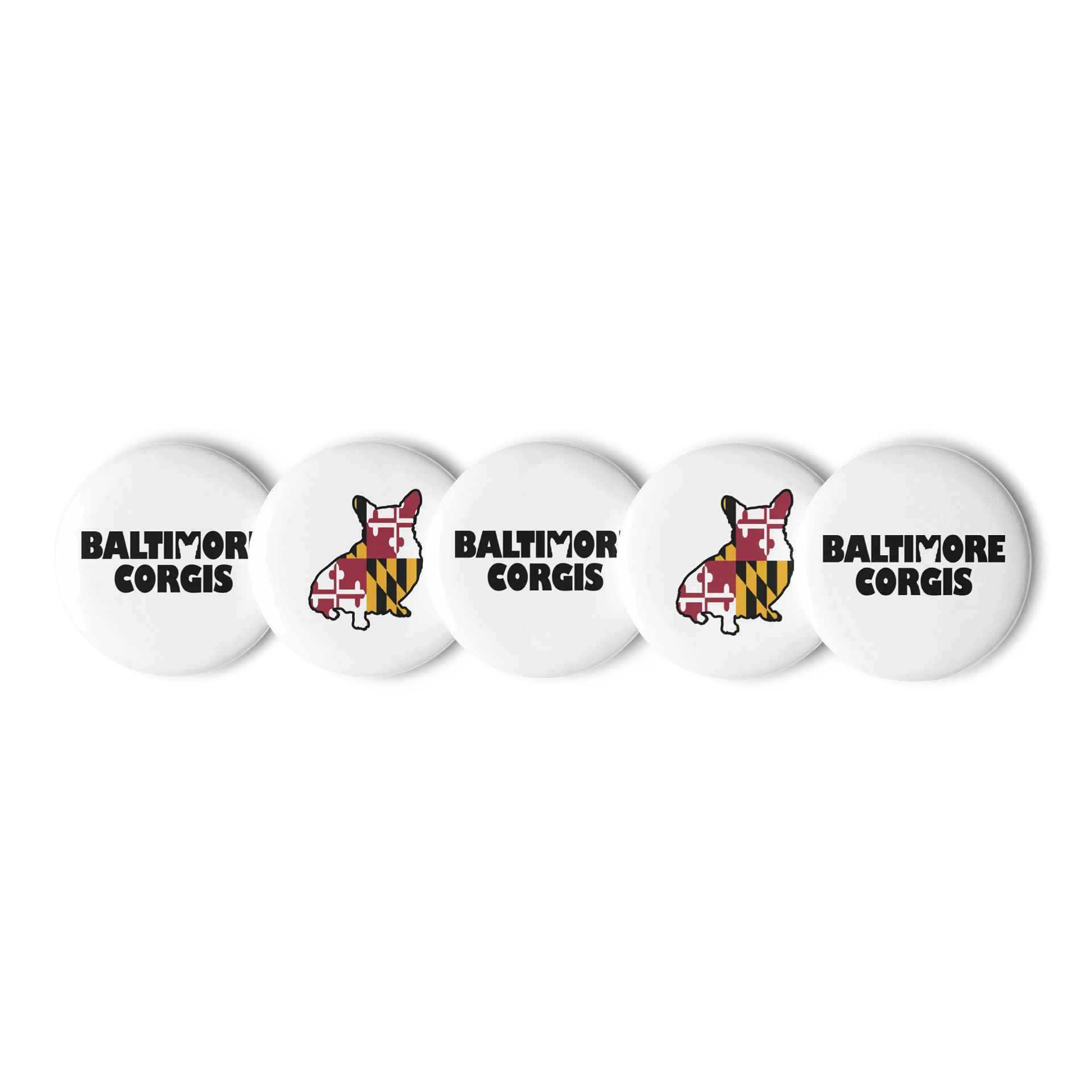 Baltimore Corgis Glossy Pin Button Set product image (1)
