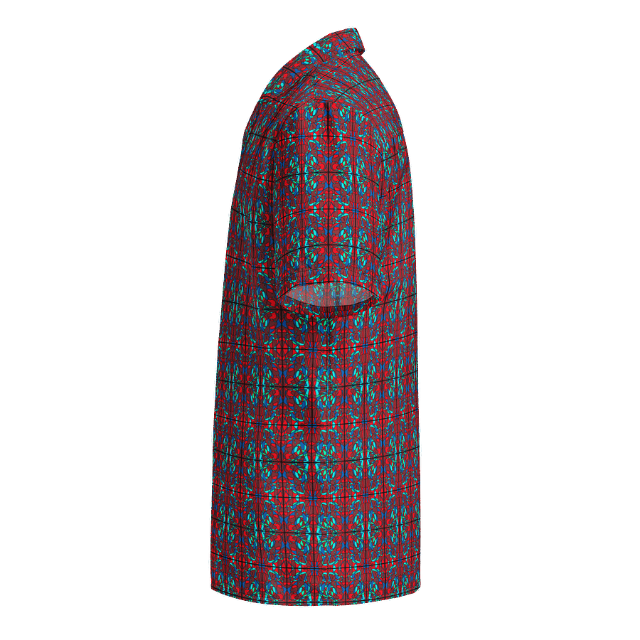 Red Stained Glass – Vibrant Red Pattern Hawaiian Shirt product image (5)