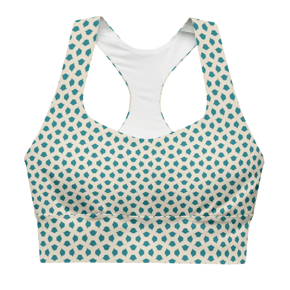 Blue Leaves Longline Sports Bra product image (2)
