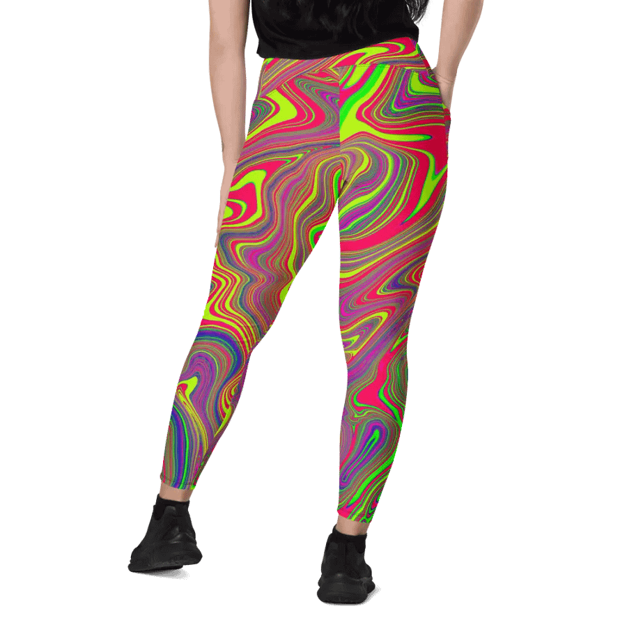 Leggings with Pockets - Colorful Liquid Swirls product image (12)