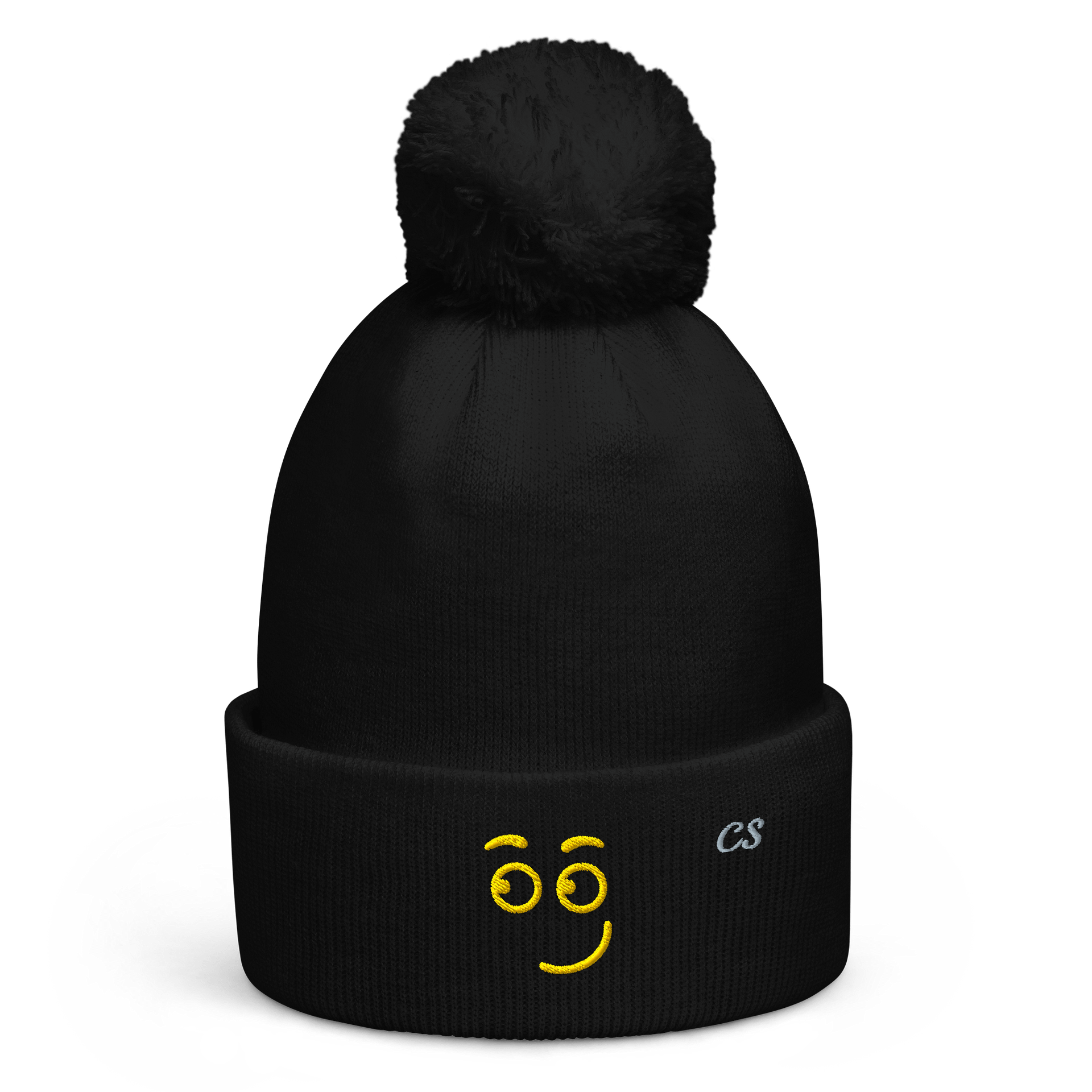 CS Smiley Pom Pom Beanie product image (1)