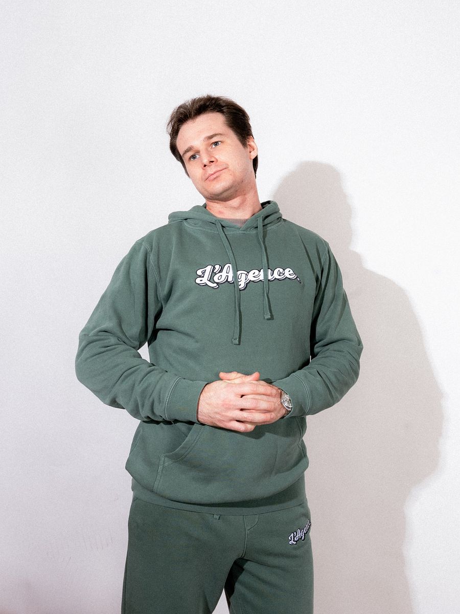 L'AGENCE EMBROIDERED HOODIE ALPINE GREEN product image (3)