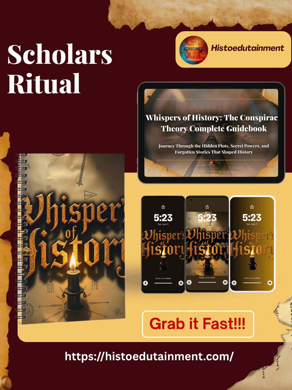 Whisper's of History bundle ( Spiral Notebook + Digital files) product image (1)